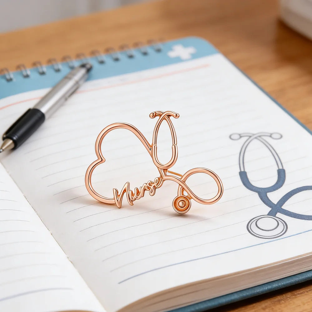 Nurse Stethoscope Brooch Pin