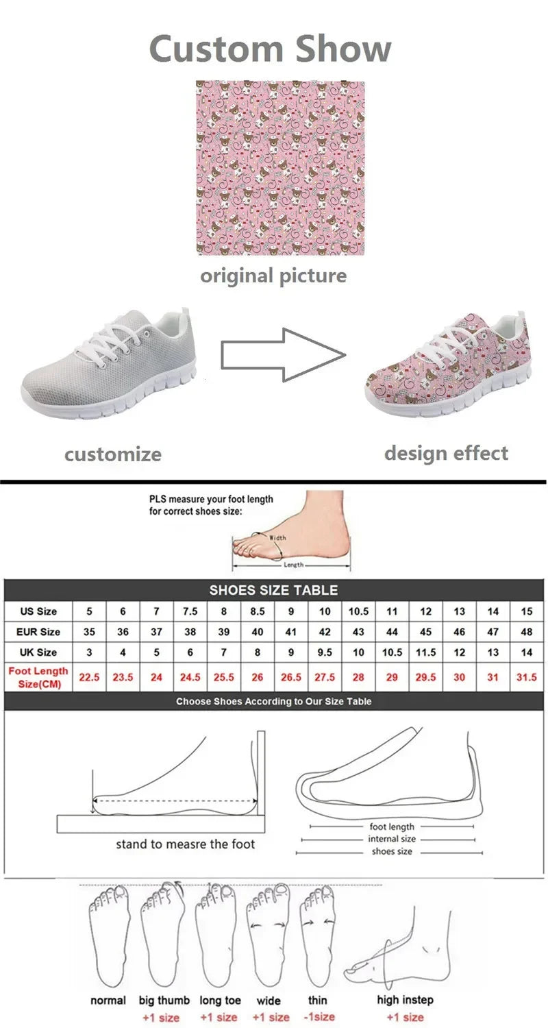 Medical Bear Print Sneakers