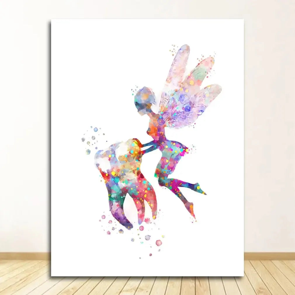 Watercolour Teeth Canvas Print