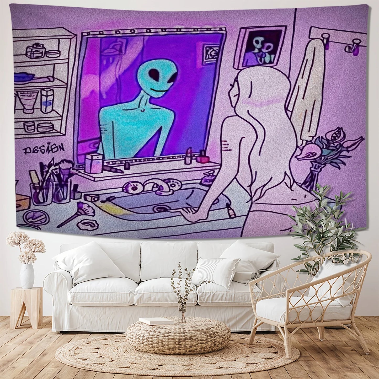 Halloween Alien Girl Tapestry