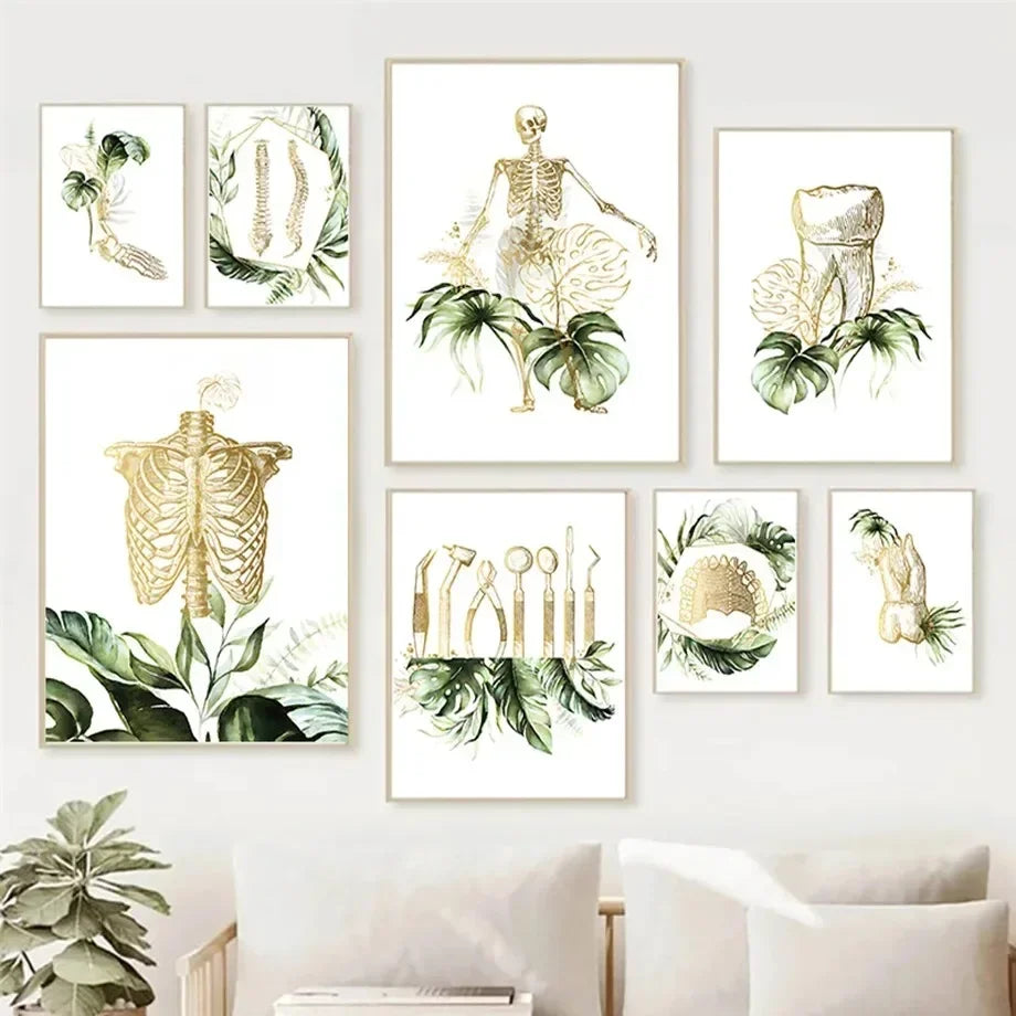 Teeth & Spine Anatomy Canvas Art