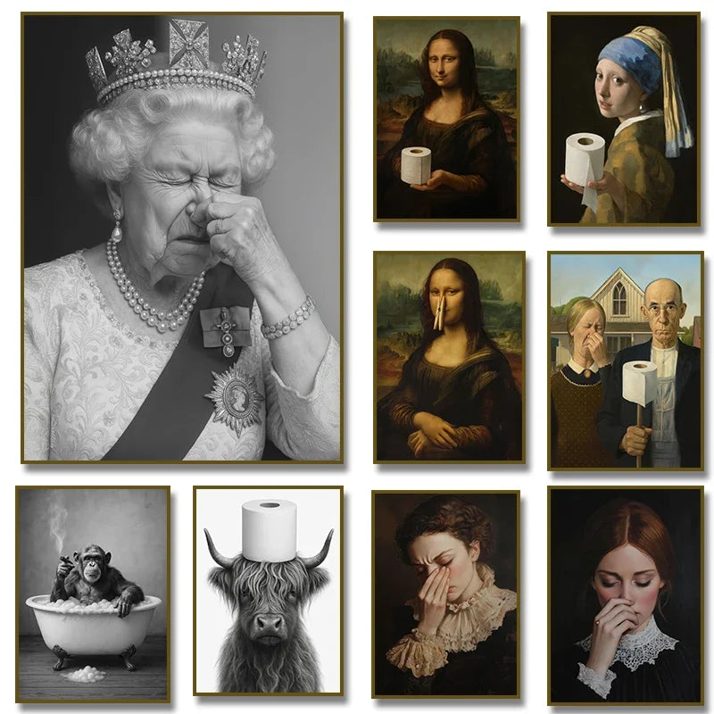 Victorian Queen Bathroom Humor Canvas Art