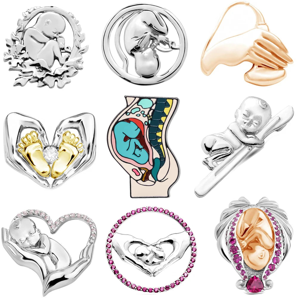 Newborn Obstetrics Brooch Pin