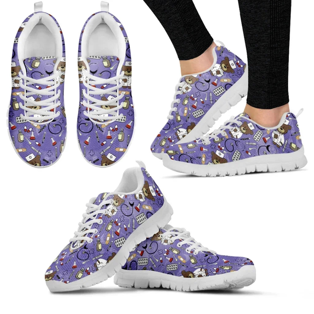Medical Bear Print Sneakers