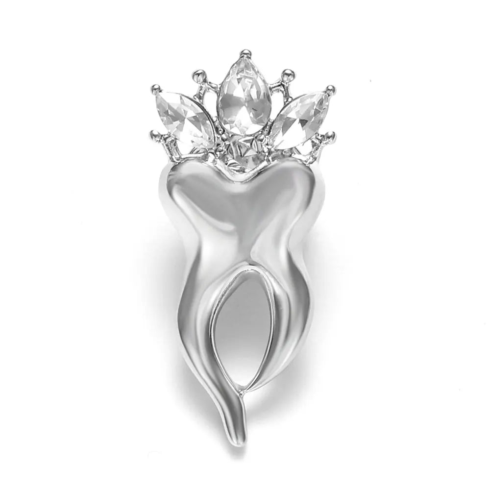 Tooth-Shaped Medical Brooch Pin