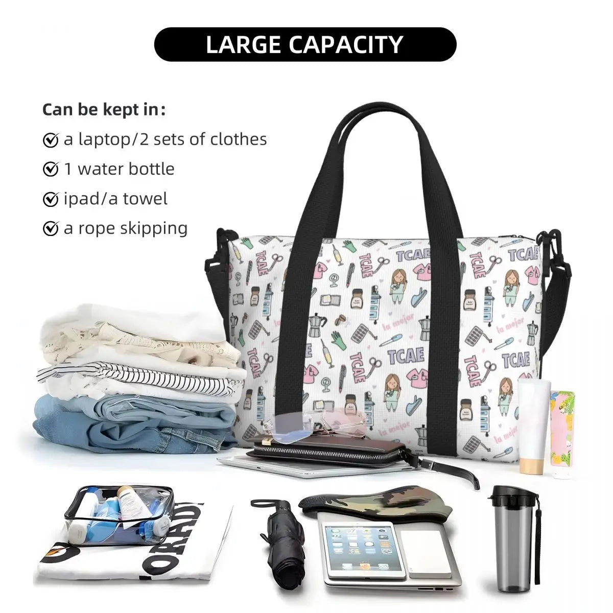 Spotted Nurse Print Tote