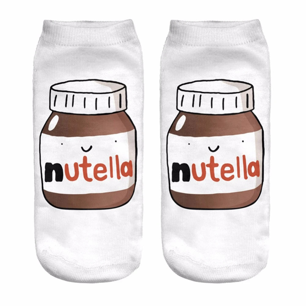 Donut & Fruit Print Ankle Socks