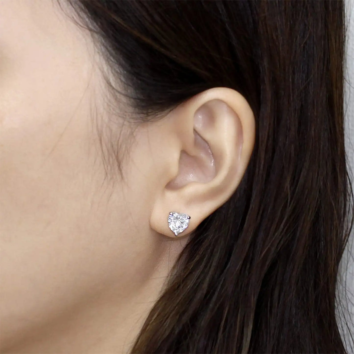 Korean Love Heart Stud Earrings