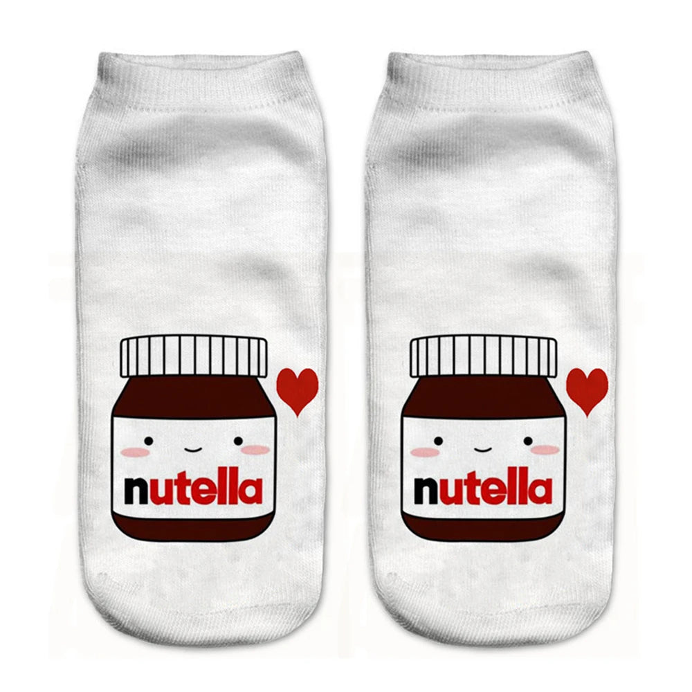 Donut & Fruit Print Ankle Socks