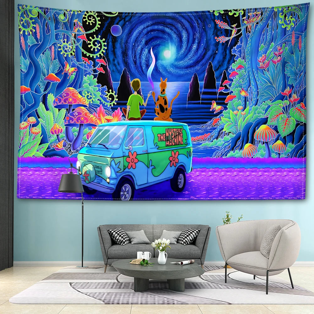 Mushroom Forest Abstract Tapestry