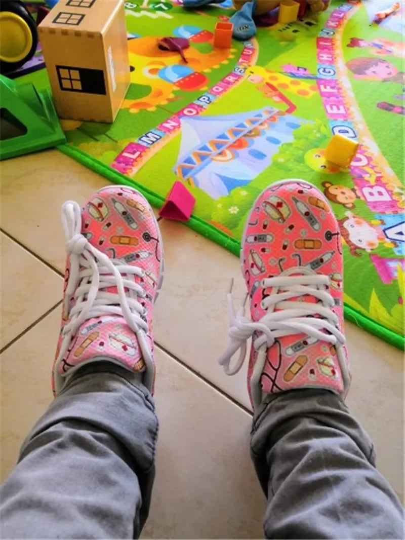 Medical Bear Print Sneakers