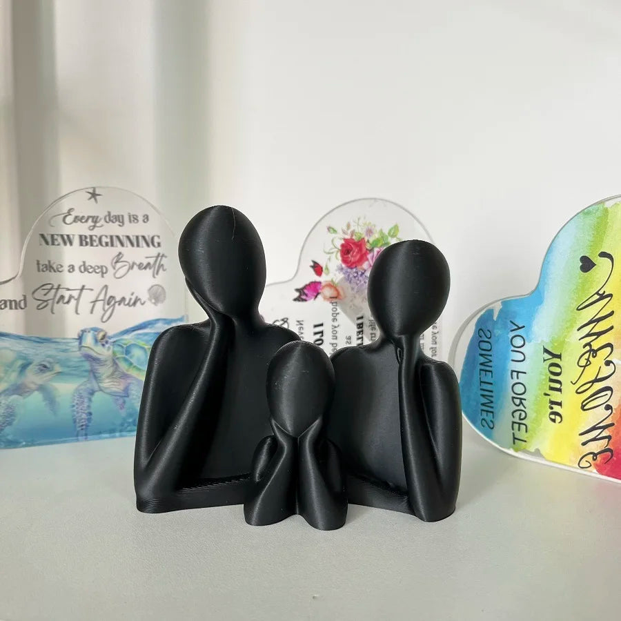 Family of Three Wedding Statue