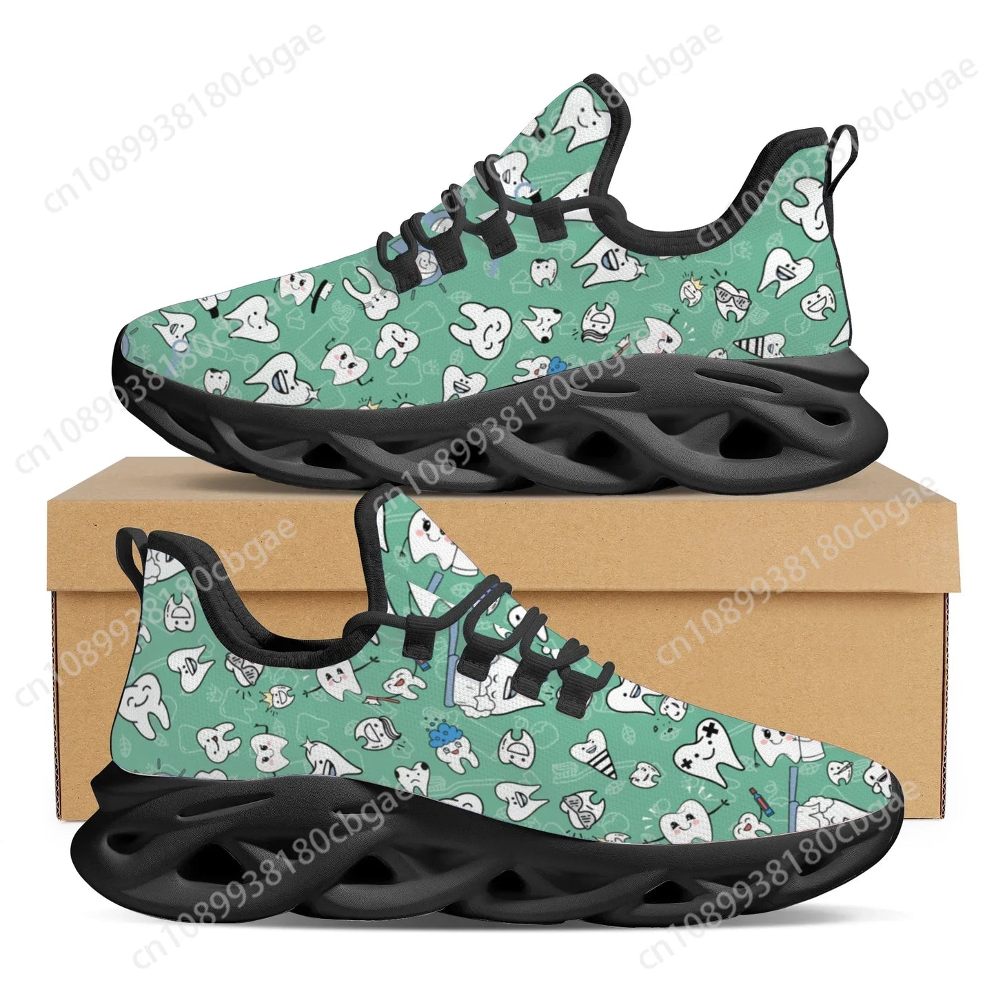 Teeth Print Mesh Trainers