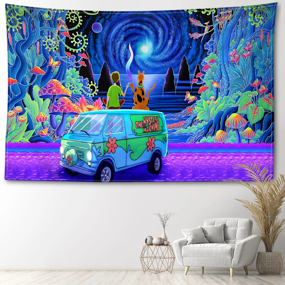 Mushroom Forest Abstract Tapestry