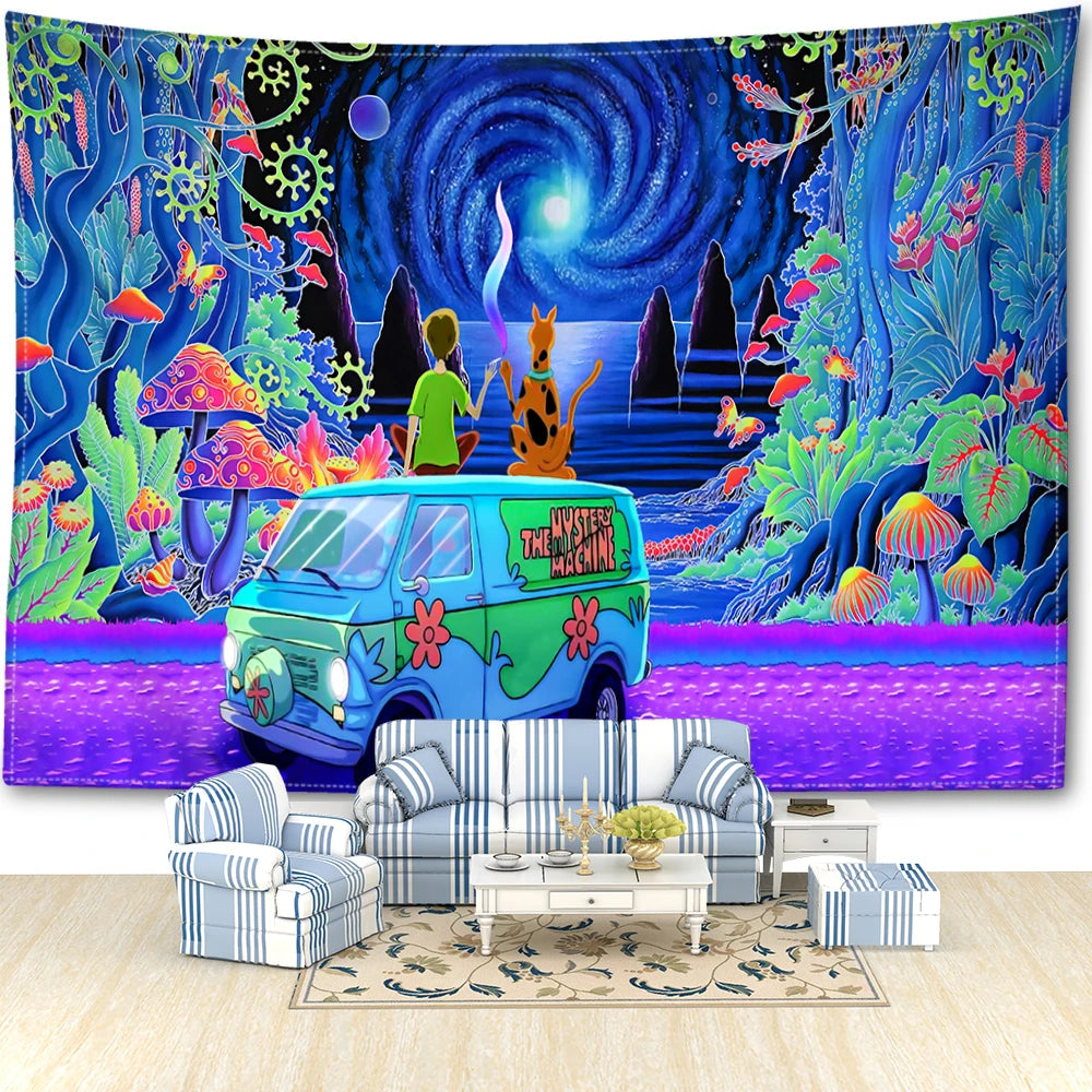 Mushroom Forest Abstract Tapestry
