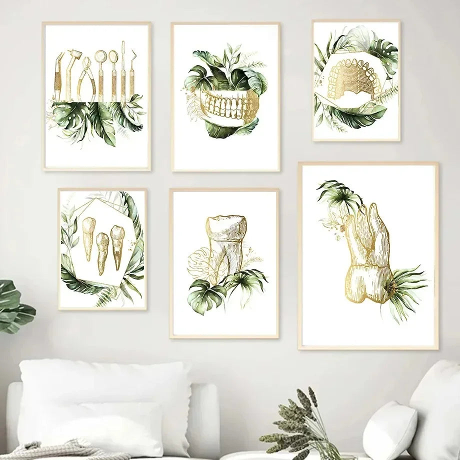 Teeth & Spine Anatomy Canvas Art