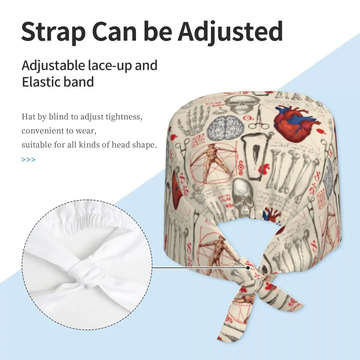 Anatomy Print Nursing Work Cap