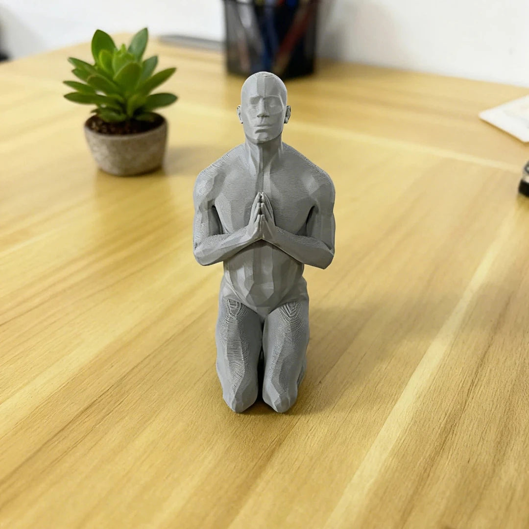 Polygonal Prayer Figure Desk Sculpture