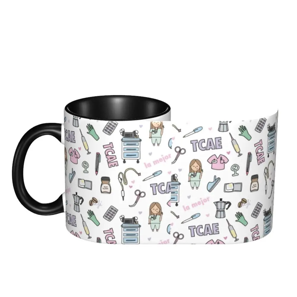 Heartbeat & Stethoscope Ceramic Mug