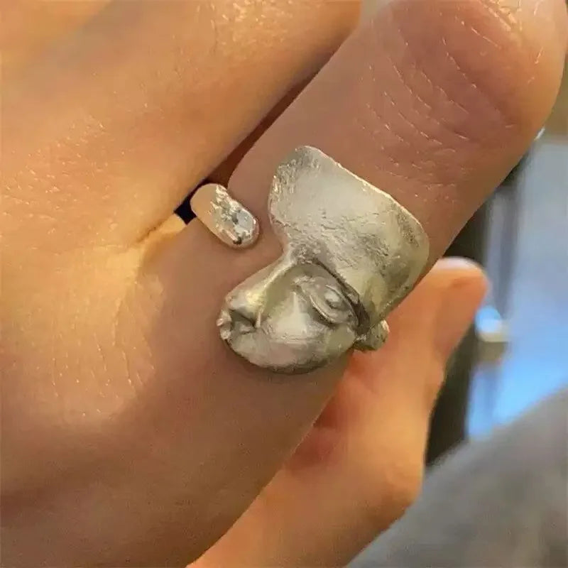 Sterling Silver Face Ring