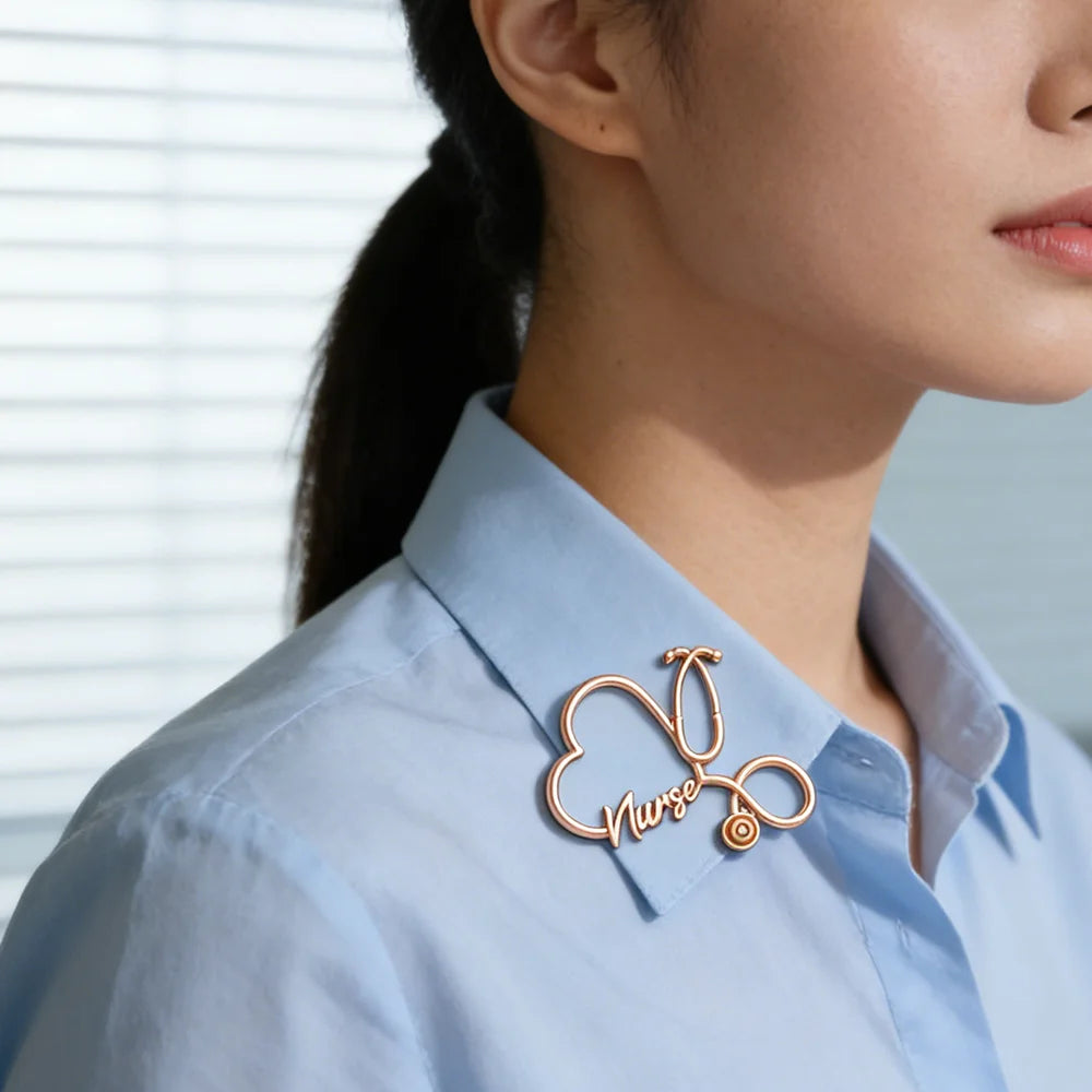 Nurse Stethoscope Brooch Pin