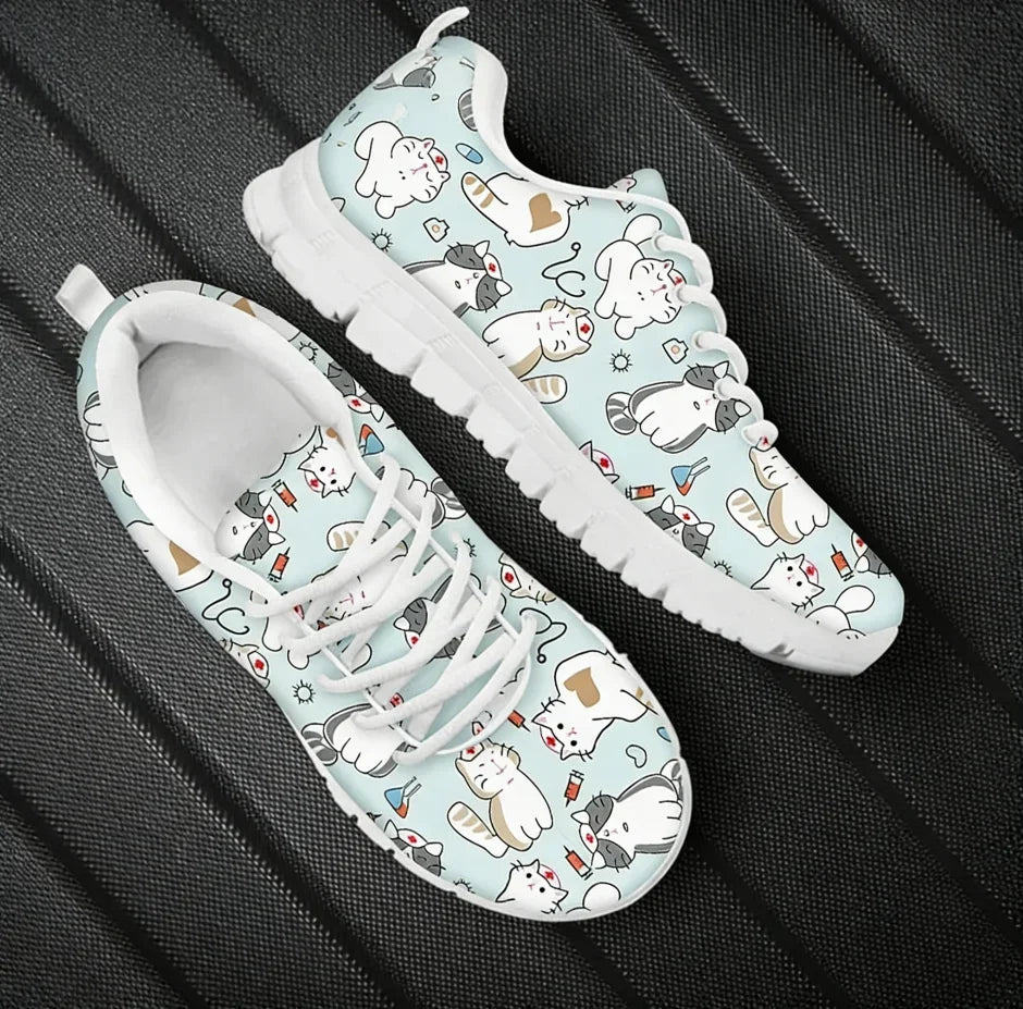 Veterinary Cat Print Sneakers