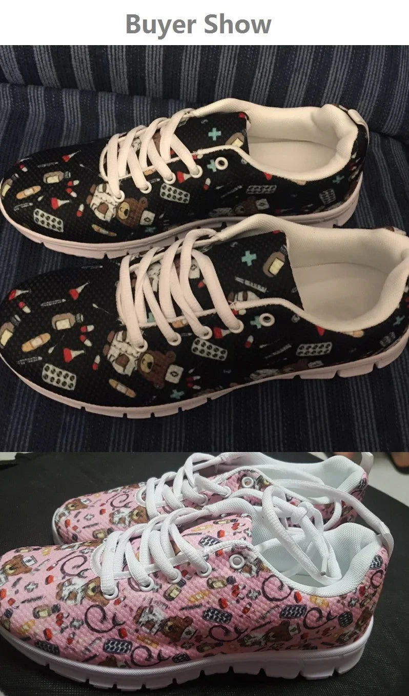 Medical Bear Print Sneakers