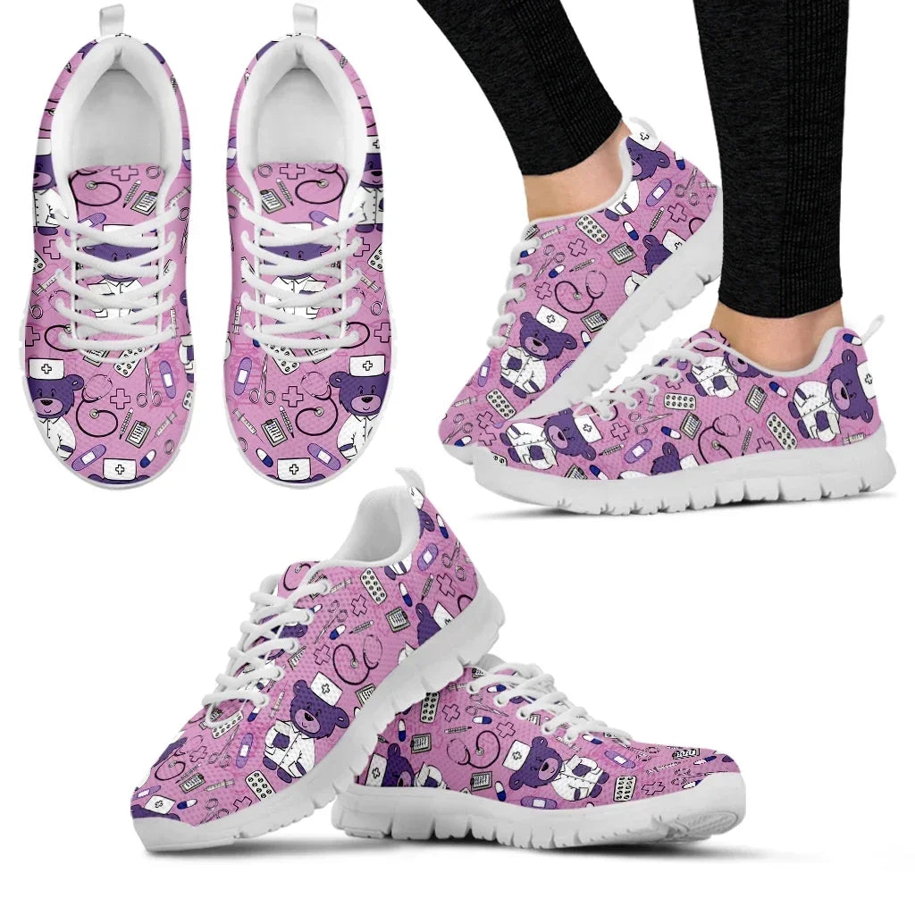 Medical Bear Print Sneakers