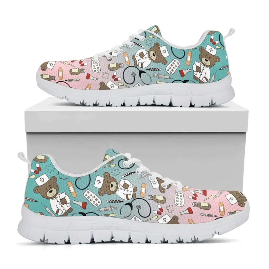 Medical Bear Print Sneakers