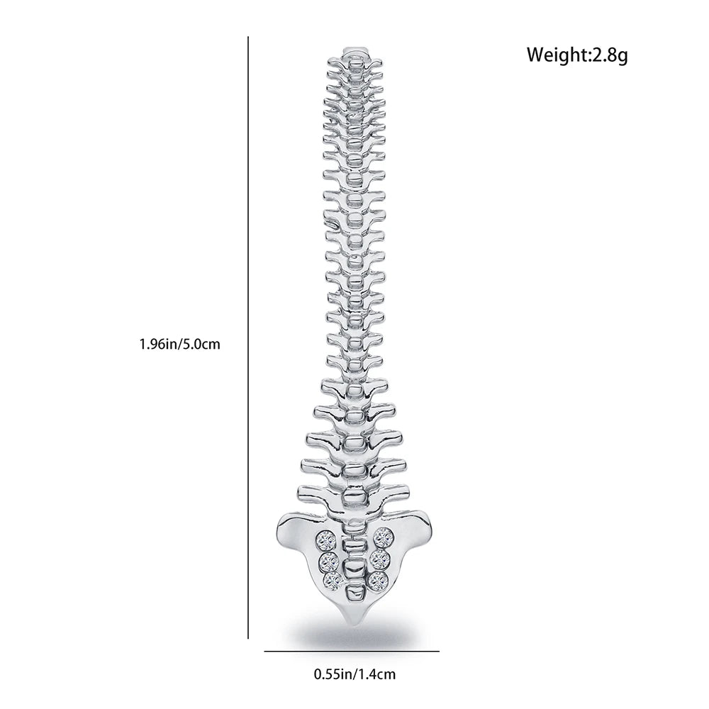 Gold Spine Anatomy Brooch Pin