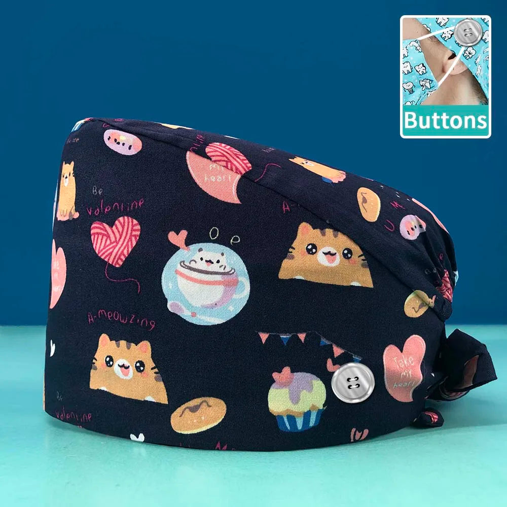 Printed Cotton Scrub Cap