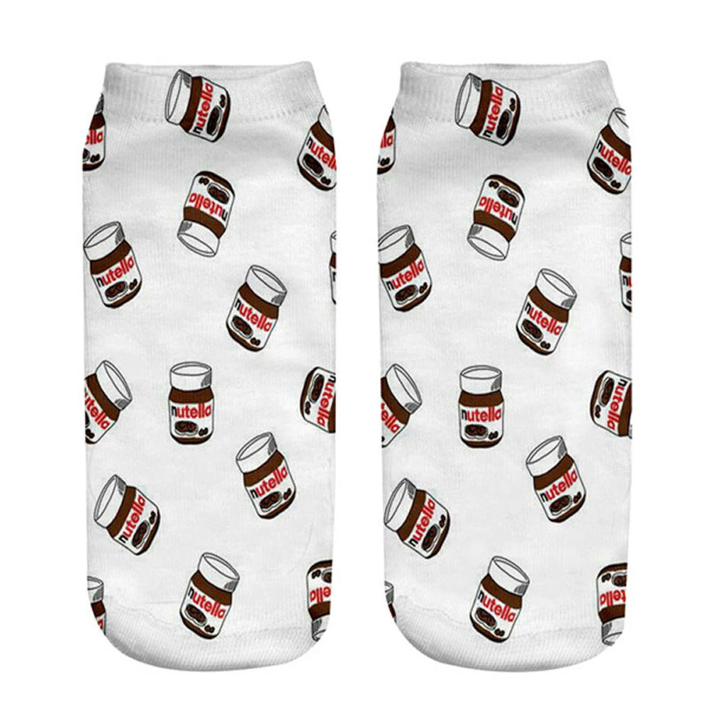 Donut & Fruit Print Ankle Socks
