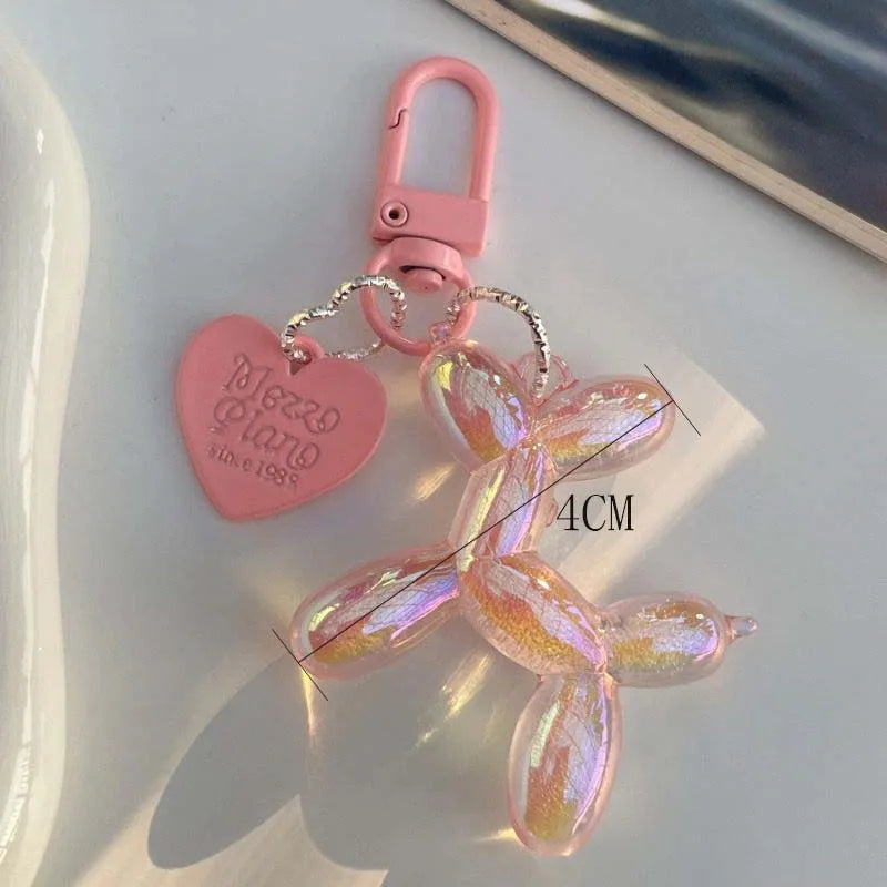 Candy Color Balloon Dog Keychain