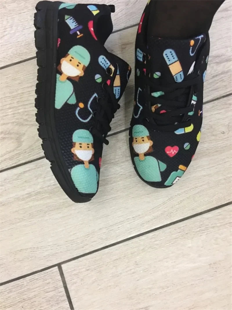 Medical Bear Print Sneakers