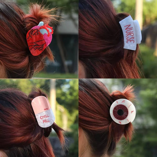 Medical Pill & Syringe Hair Grip