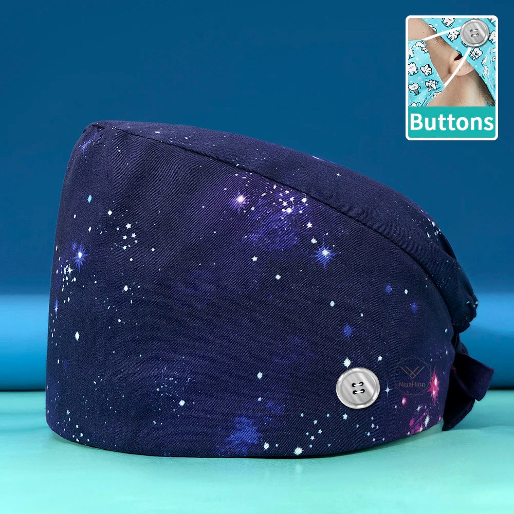 Printed Cotton Scrub Cap