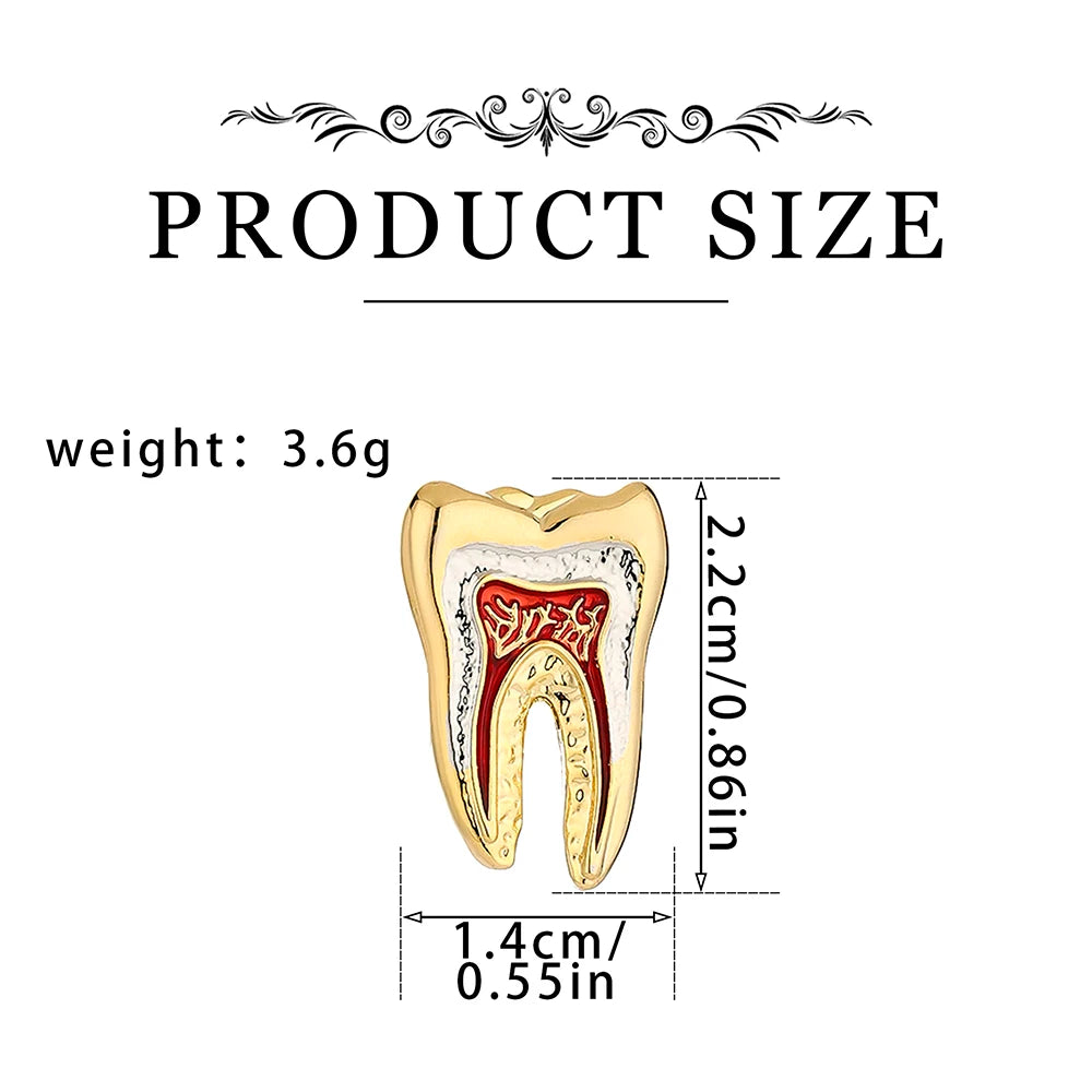 Luxury Tooth Dental Brooch Pin