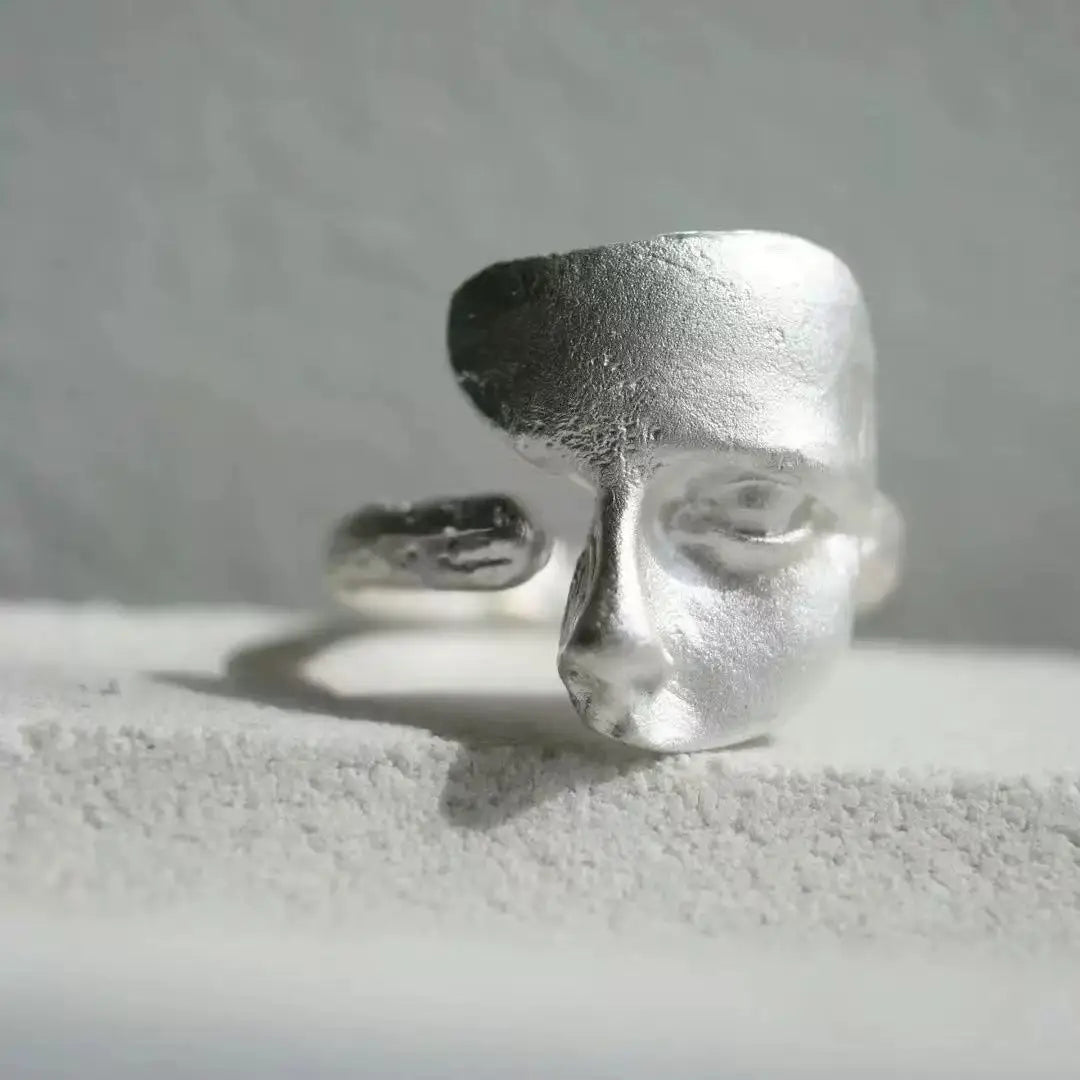 Sterling Silver Face Ring