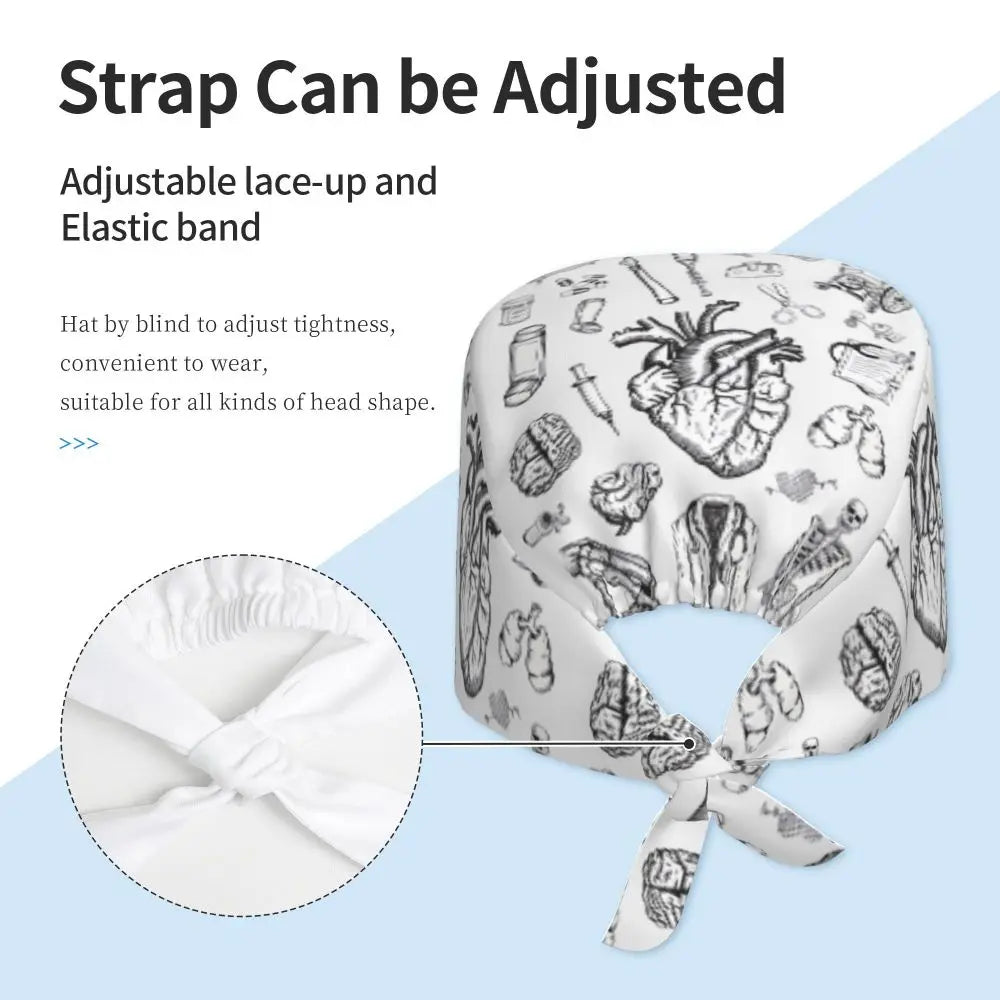 Anatomy Print Nursing Work Cap