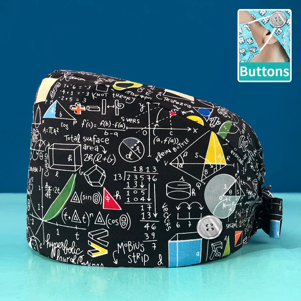 Printed Cotton Scrub Cap