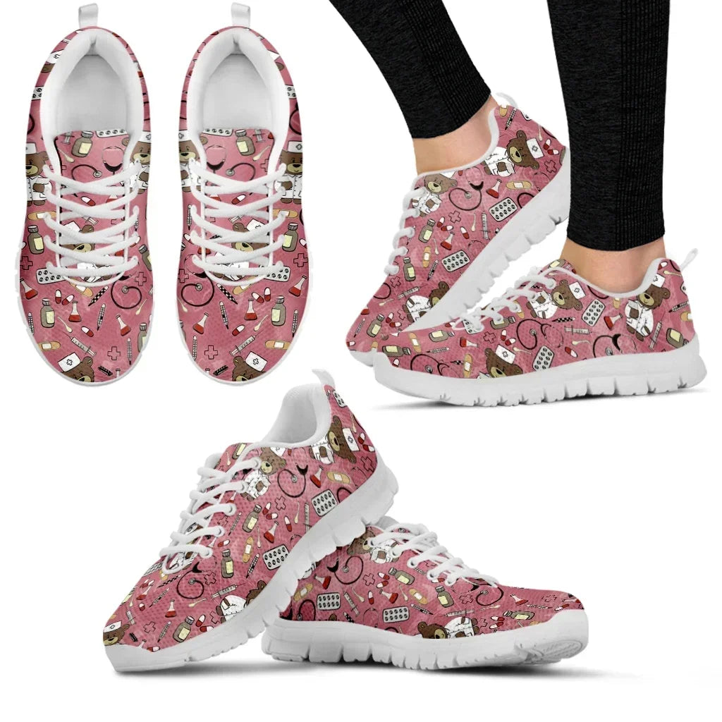 Medical Bear Print Sneakers