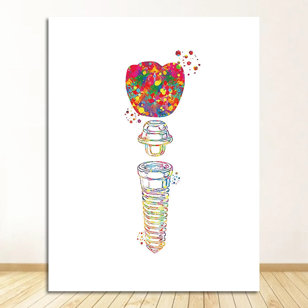 Dental Anatomy Watercolour Canvas Print
