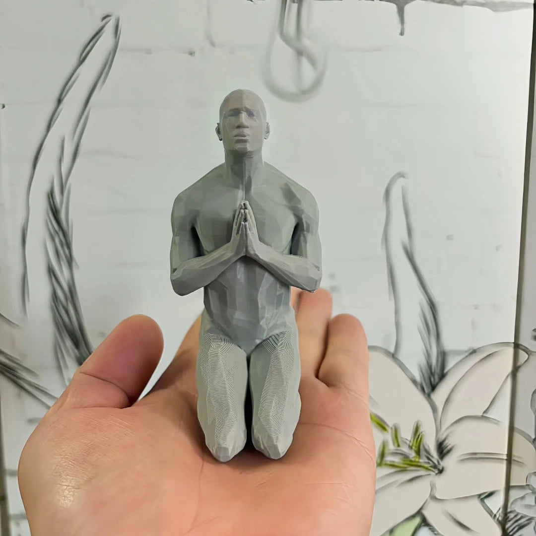Polygonal Prayer Figure Desk Sculpture
