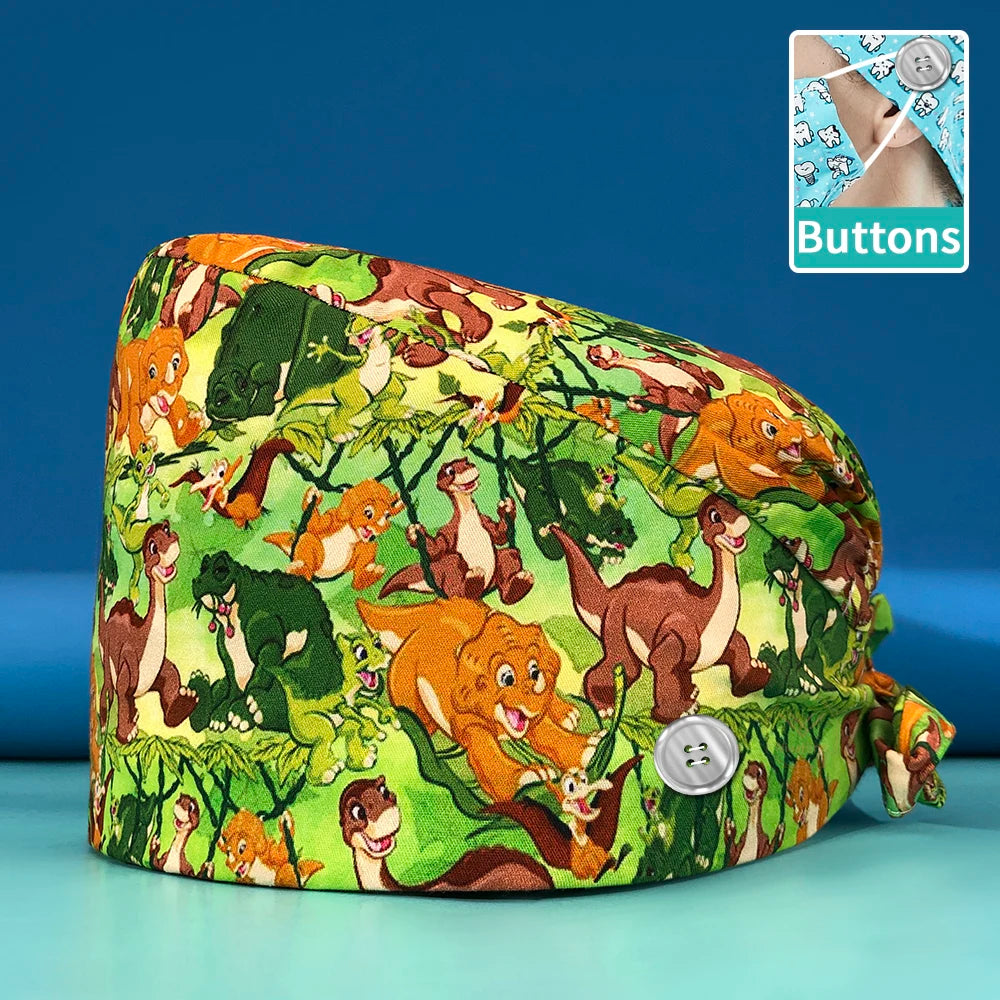 Printed Cotton Scrub Cap