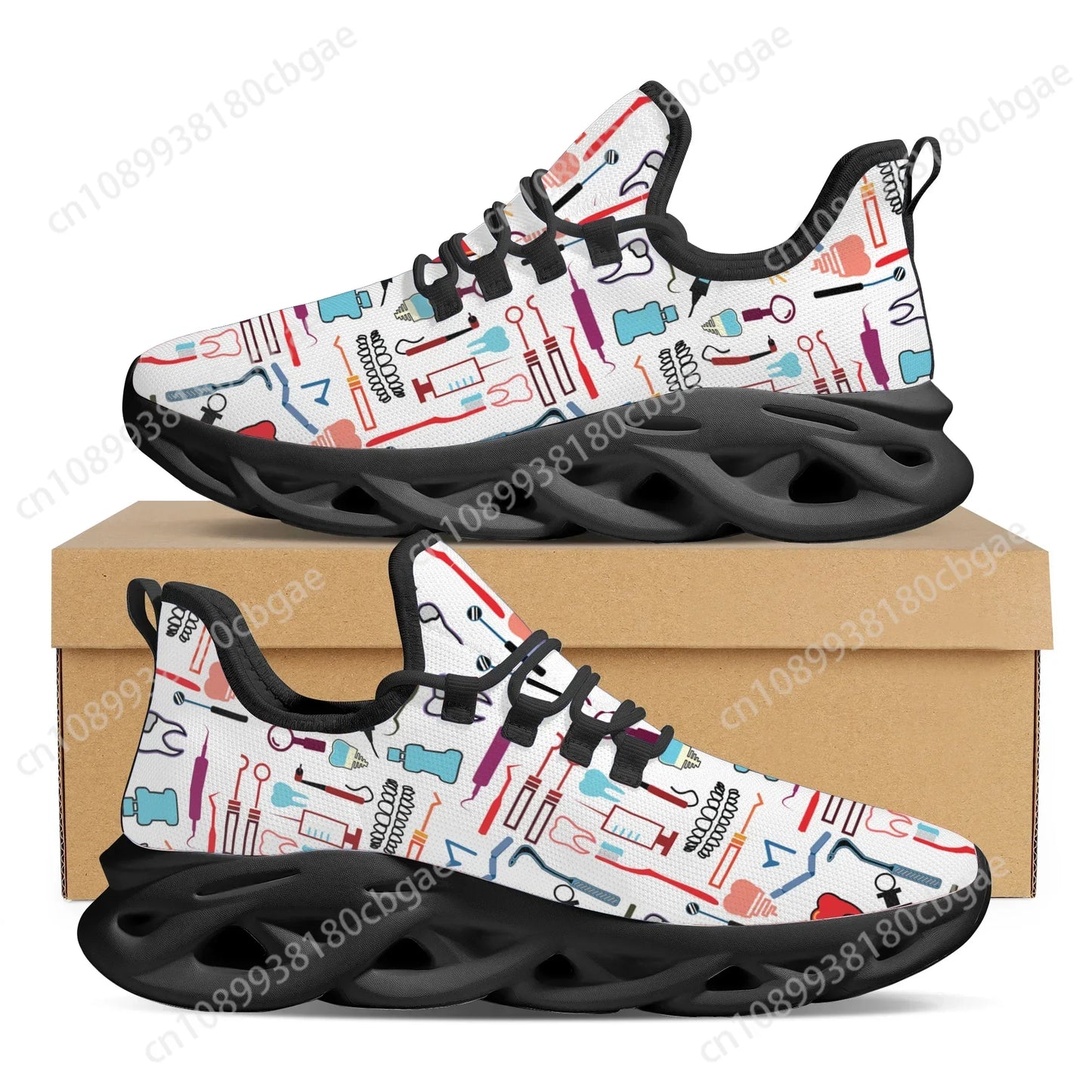 Teeth Print Mesh Trainers