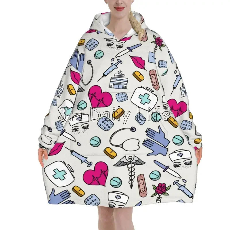 Nurse Wearable Blanket Hoodie
