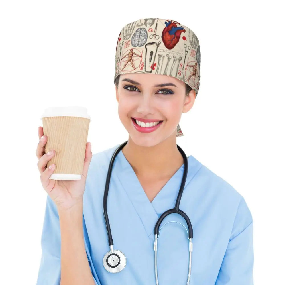 Anatomy Print Nursing Work Cap