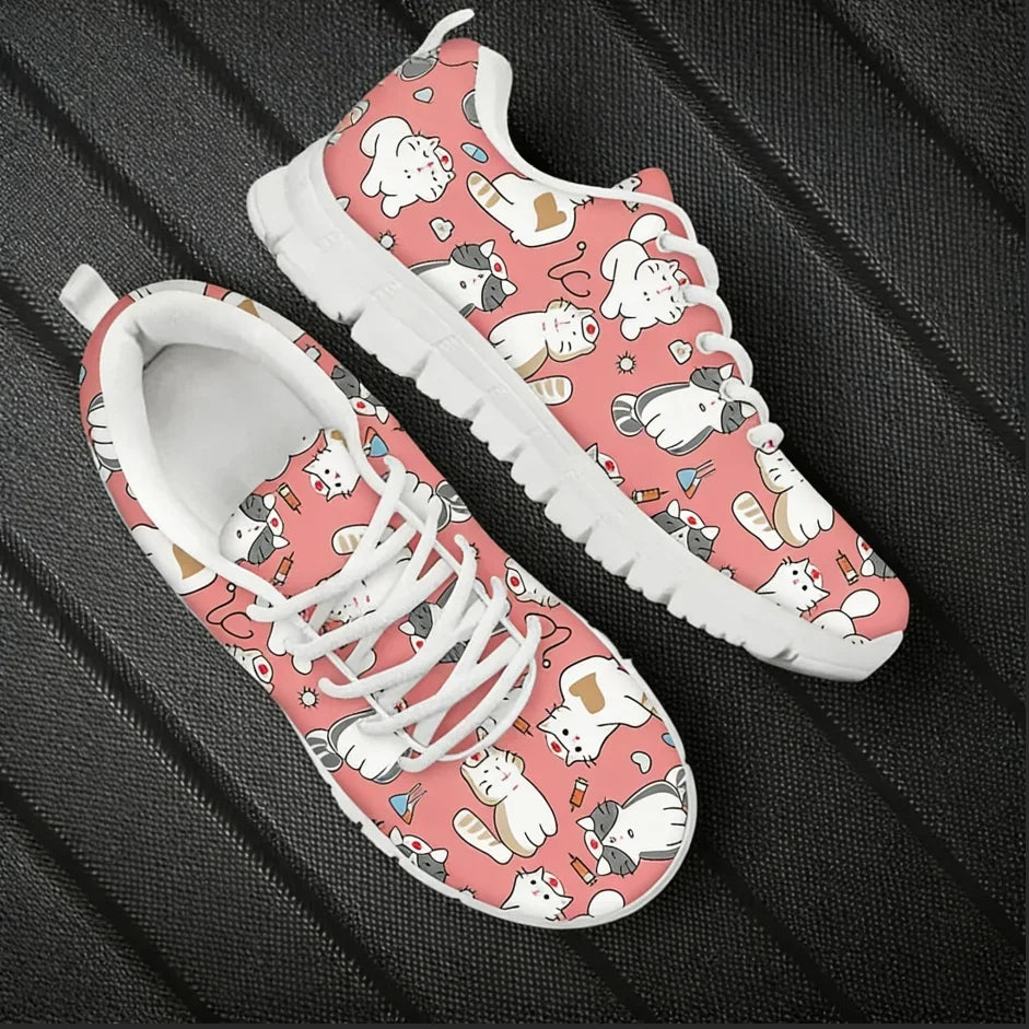Veterinary Cat Print Sneakers
