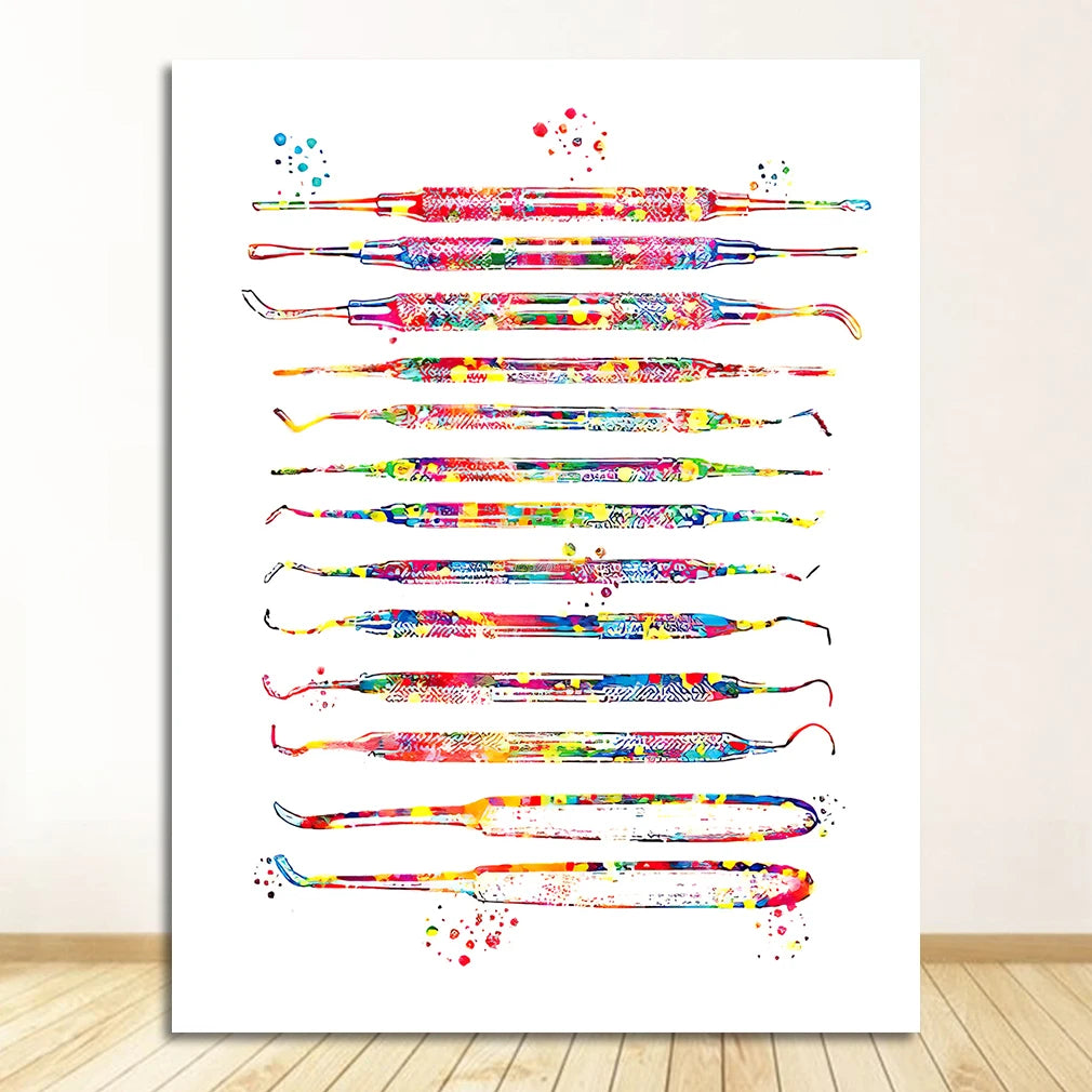 Dental Anatomy Watercolour Canvas Print