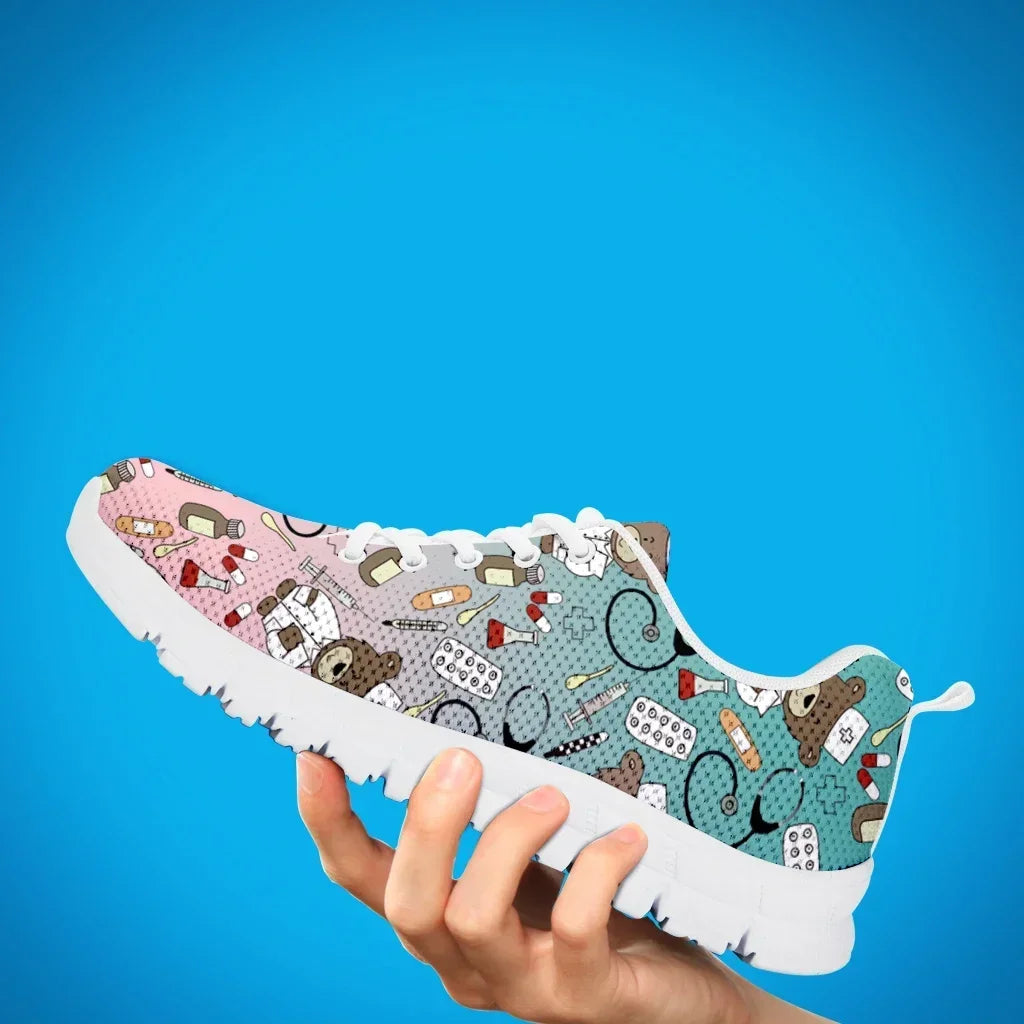 Medical Bear Print Sneakers
